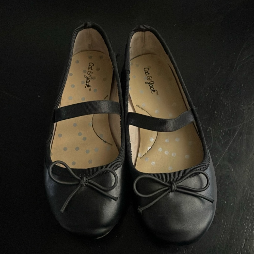 Used cat and jack black ballet flats